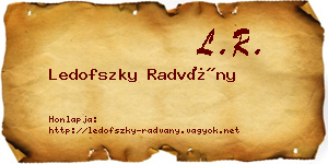 Ledofszky Radvány névjegykártya